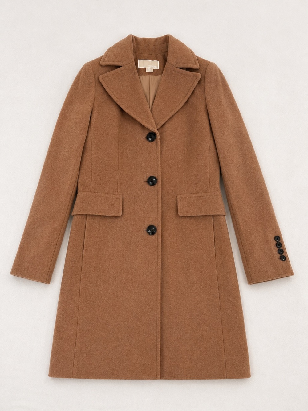 Michael Kors Camel Brown Wool-Blend Coat XS